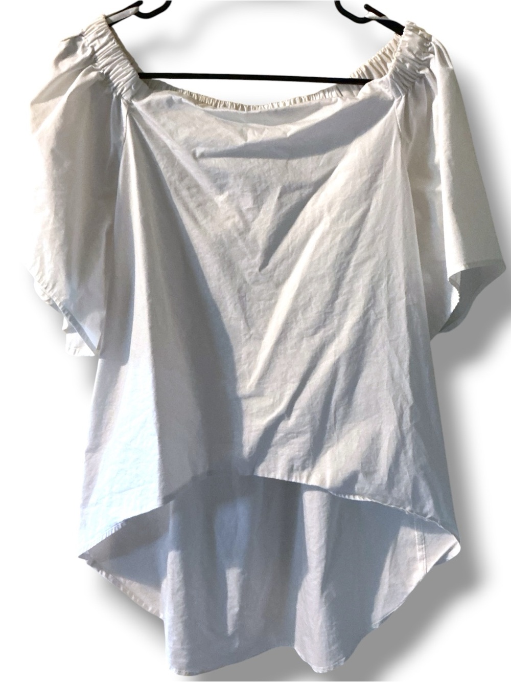 🌹7th Avenue Design Studio White Off-Shoulder High-Low Blouse